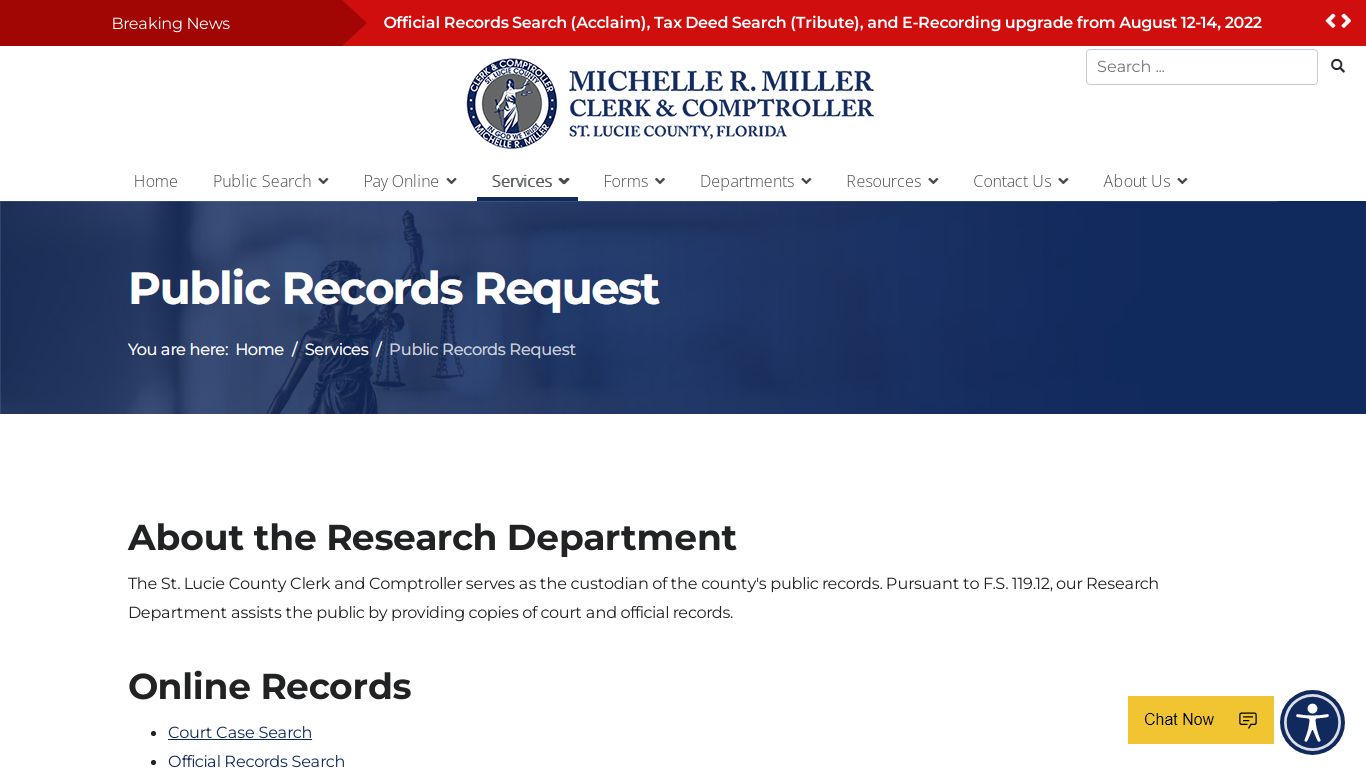 Public Records Request - Saint Lucie County Clerk of the ...