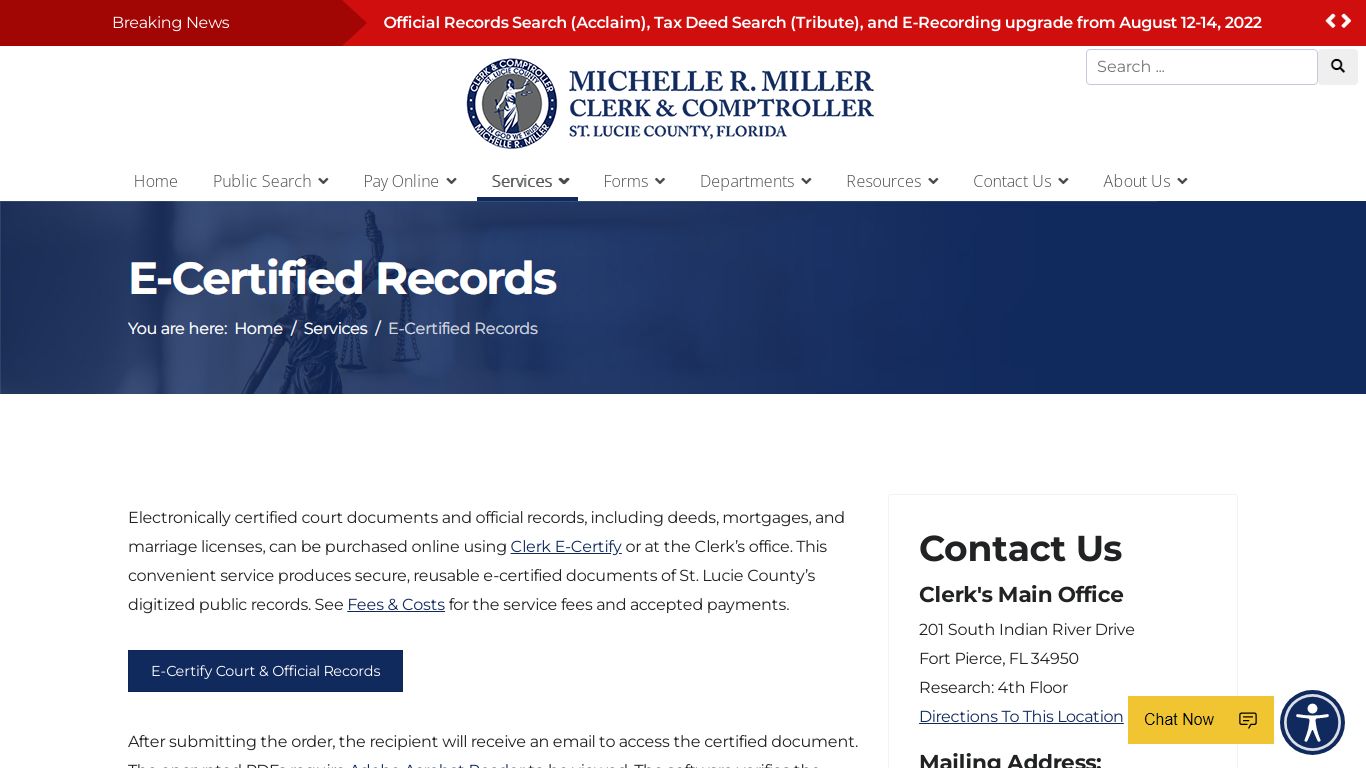E-Certified Records - Saint Lucie County Clerk of the ...